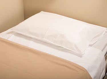 65019 Graham Medical® Disposable White Non-Woven Pillowcases with Snap